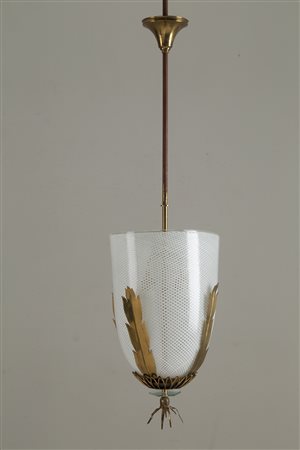 Murano glass chandelier with brass stem. '40s