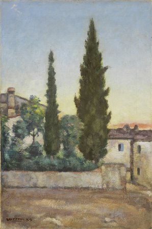 ARDENGO SOFFICI, CORTE AL TRAMONTO, (1939)
