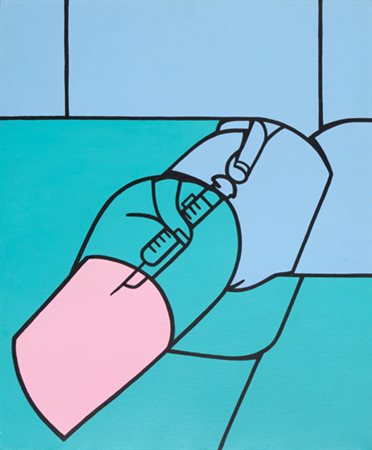 ADAMI VALERIO Programma per un film, 1971 olio su tela cm. 73x50 firmato,...