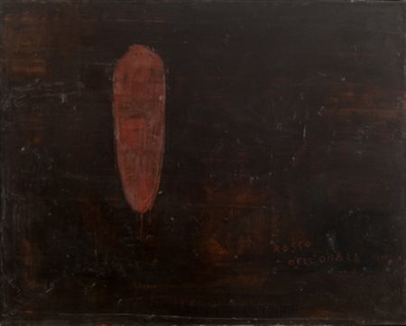 PIERO PIZZI CANNELLA Rosso nell'ombra, 1998 olio su tela, cm. 81x101 firmato...
