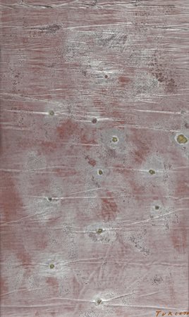 GIULIO TURCATO Paesaggio lunare, 1970 acrilico, sabbia e smalti su...