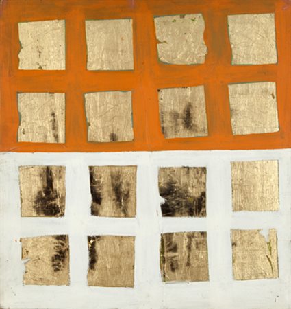 REMO BIANCO Tableau dorè olio e foglia d'oro su tela cm. 70x60 autentica...