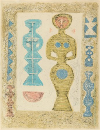 MASSIMO CAMPIGLI L'idole, 1961 litografia esemplare E.A. cm. 70x50 firmata e...