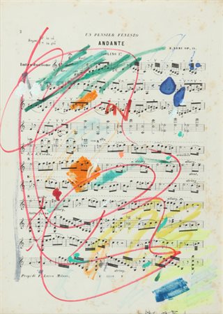 GIUSEPPE CHIARI Spartito musicale, 2000 intervento su spartito musicale cm....