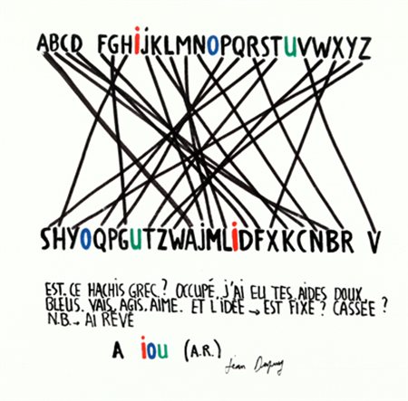 DUPUY JEAN Senza titolo tempera su cartoncino, cm. 48x48 firmato in basso a...