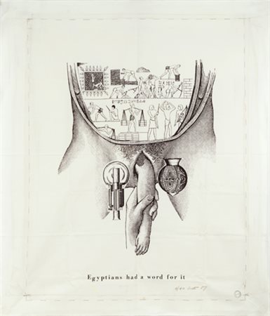 WATTS ROBERT Egyptians had a word for it, 1987 serigrafia su tela 4/40, cm....