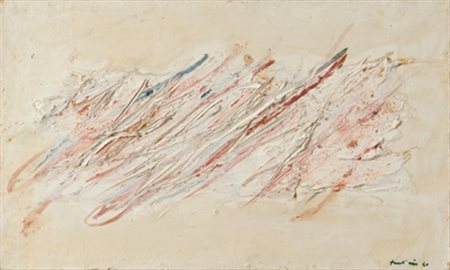 JEAN FAUTRIER Diagonales, 1960 tecnica mista su carta applicata su tela,...