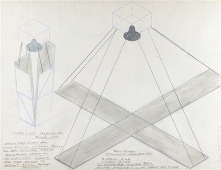 DENNIS OPPENHEIM Scool's out, proposal for Basel, 1979 tecnica mista su carta...