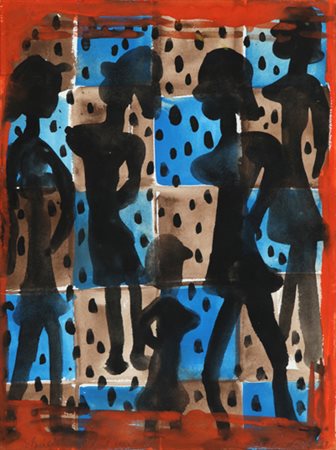 HELMUT MIDDENDORF Senza titolo, 1989 tecnica mista su carta cm. 39x29,5...