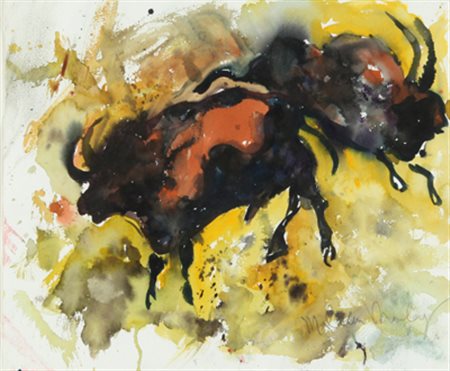 MORLEY MALCOM Senza titolo tecnica mista, cm. 38x45 firmato in basso a destra...