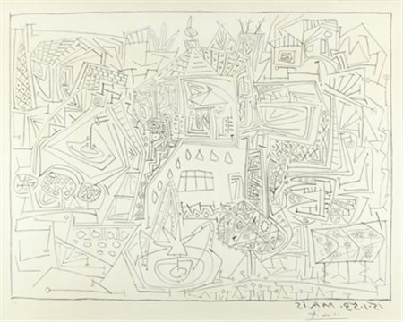 PABLO PICASSO Jardin a Vallauris 15 gennaio, 1953 Composizione a matita...