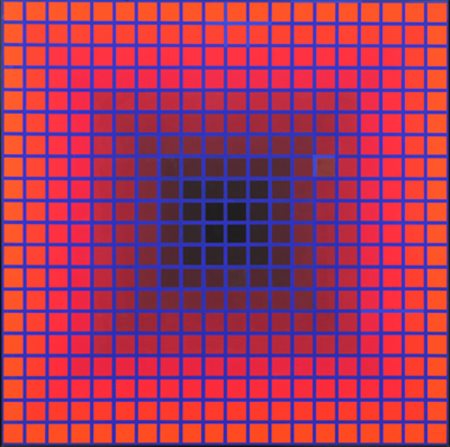 VICTOR VASARELY Izzo, 1965 Acrilico su tavola, cm. 80x80 Firmato in basso a...