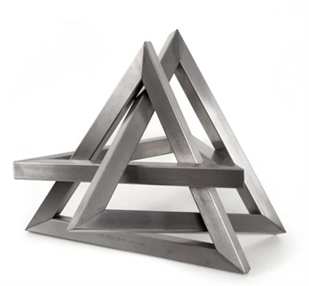 KONRAD SCHAUFFELEN Grande 11000, 2008 acciaio cm. 45x45x45 firmato,titolato e...