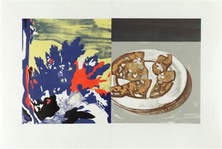 SALLE DAVID Salami with Landscape, 2002 litografia a colori cm. 76x111...