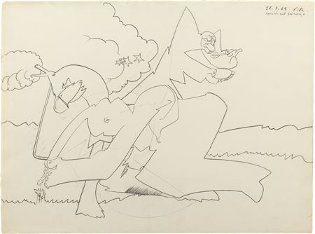 VALERIO ADAMI, SGUARDO NEL GIARDINO, 1963