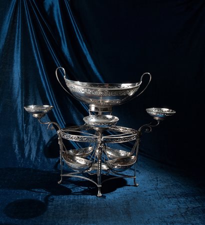 Epergne in argento, Londra 1784