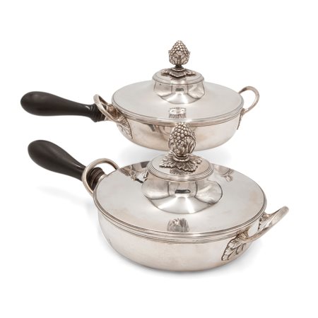 Coppia di legumiere in argento, Stoccolma del XIX secolo