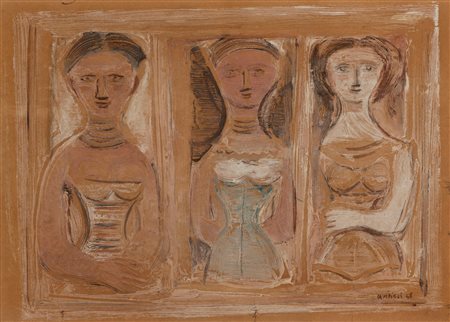 Massimo Campigli (Berlino 1895-Saint-Tropez 1971)  - Tre donne, 1948