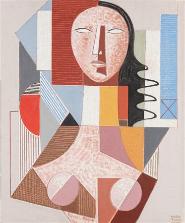 Mario Tozzi (Fossombrone 1895-Saint-Jean-du-Gard 1979)  - Composizione con busto femminile, 1977