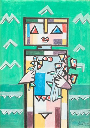 Ibrahim Kodra (Albania 1918-Milano 2006)  - Senza titolo