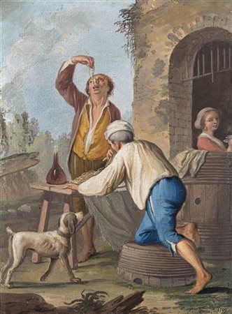 Saverio (Xavier) Della Gatta "Maccaronaro" 1799
tempera su cartone (cm 19,5x14,5