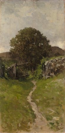 Achille Formis Befani "Monti di Caglio, Valsassina" '99
olio su tavola (cm 60x30