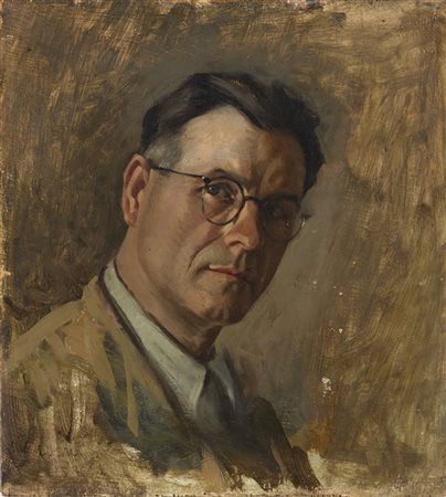 Carlo Mezzadra "Autoritratto" 1946
olio su compensato (cm 38x34)
Firmato in bass