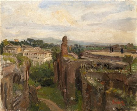 Donato Frisia "Scorcio romano" '15
olio su tela (cm 38x46)
Firmato e datato in b