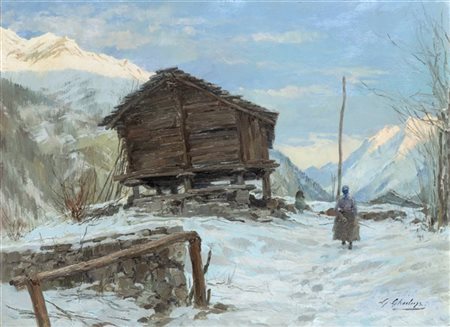 Giuseppe Gheduzzi "Ultime carezze di sole morente sulle vette a Val Tournanche,