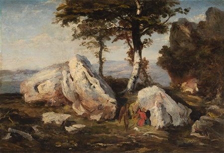 Gabriele Smargiassi "L'apparizione" 
olio su tela (cm 37x54,5)
Firmato in basso