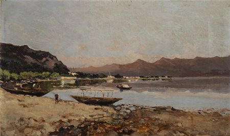 Giuseppe Carozzi "Lago Maggiore" 
olio su tela (cm 30x50)
Firmato e datato in ba