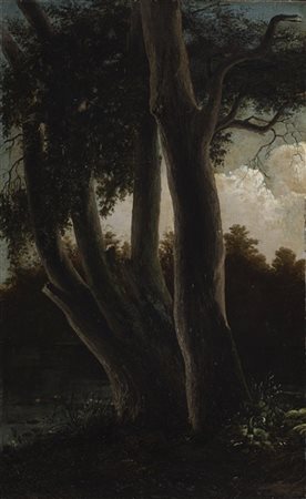 Gabriele Smargiassi "Salici in riva al fiume" 
olio su tela (cm 58x35,5)
Firmato