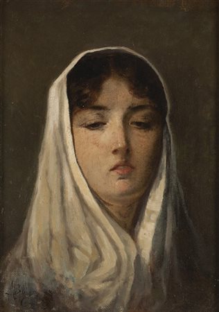 Mosè Bianchi "Chioggiotta" '83
olio su tela (cm 48x35)
Firmato, locato Chioggia