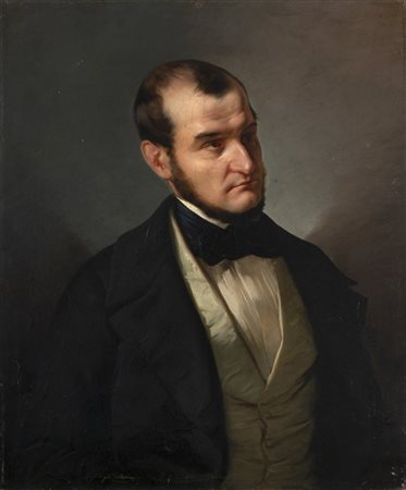 Giuseppe Bertini Giuseppe Bertini"Ritratto del nobile Besozzi" 
olio su tela (cm