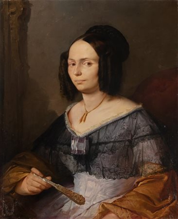 Giuseppe Bertini Giuseppe Bertini"Ritratto della nobile Besozzi" 
olio su tela (