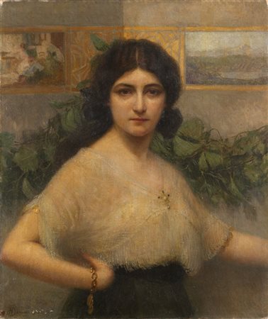 Achille Jemoli "Ritratto di attrice" 1916
olio su tela (cm 80x65)
Firmato e data