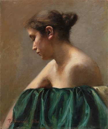 Paolo Bruni "La modella" '94
olio su tela (cm 63x50)
Firmato e datato in basso a