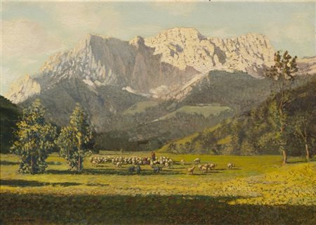 Carlo Costantino Tagliabue "La Presolana, versante nord" 
olio su compensato (cm