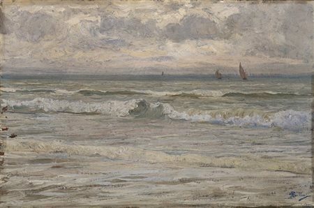 Giorgio Belloni "Marina" 
olio su tela (cm 40x60)
Firmato in basso a destra
In c