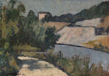 ALFREDO D'ANGELO (1903-1986) - L'Adda, 1964