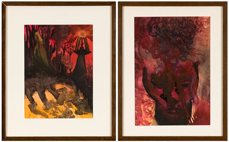 ANONIMO -  Lotto unico di 2 acqurelli