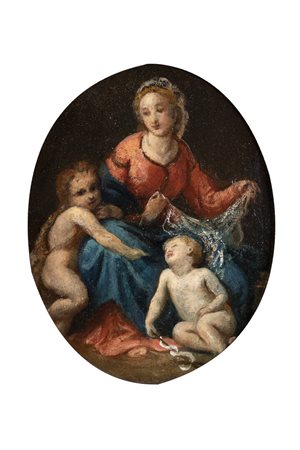 PITTORE ANONIMO DEL XVII SECOLO<BR>"Madonna con bambino"