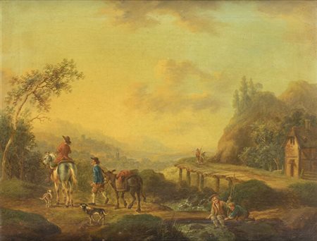 PITTORE ANONIMO DEL XVIII SECOLO<BR>"In viaggio" XVIII secolo