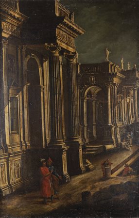 PITTORE ANONIMO DEL XVIII SECOLO<BR>"Architetture con figure orientali"