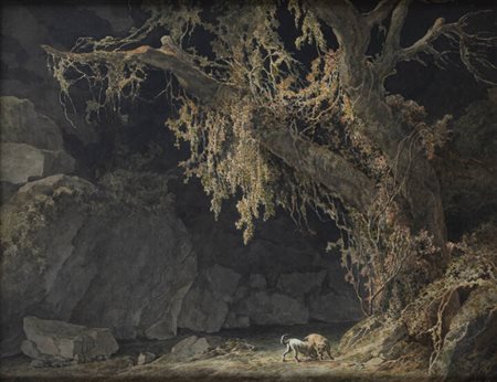 GIUSEPPE PIETRO BAGETTI<BR>Torino 1764 - 1831<BR>"Il grande albero all'ingresso della grotta"1785