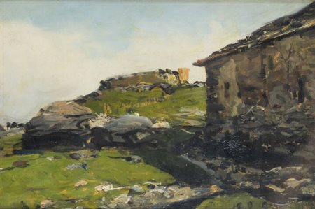 LORENZO DELLEANI<BR>Pollone (BI) 1840 - 1908 Torino<BR>"Casale-Monte Mucrone" 19/9/88