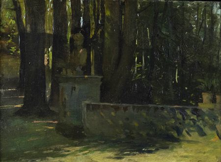 GIOVANNI BATTISTA CARPANETTO<BR>Torino 1863 - 1928<BR>"Nel parco"