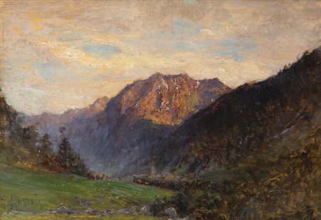 ALESSANDRO LUPO<BR>Torino 1876 - 1953<BR>"Tramonto a Gressoney"