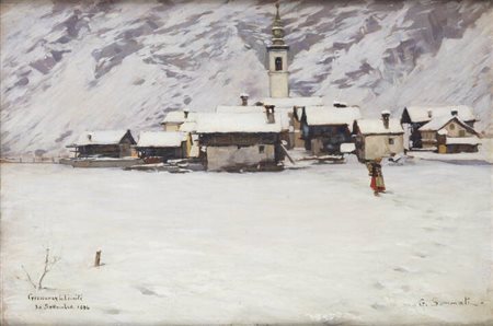 GIULIO SOMMATI DI MOMBELLO<BR>Chieri (TO) 1858 - 1944<BR>"Gressoney la Trinité" settembre 1896