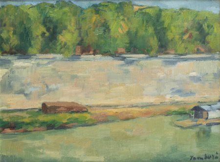 ORFEO TAMBURI<BR>Jesi (AN) 1910 - 1994<BR>"Bozzetto del Tevere" 1943